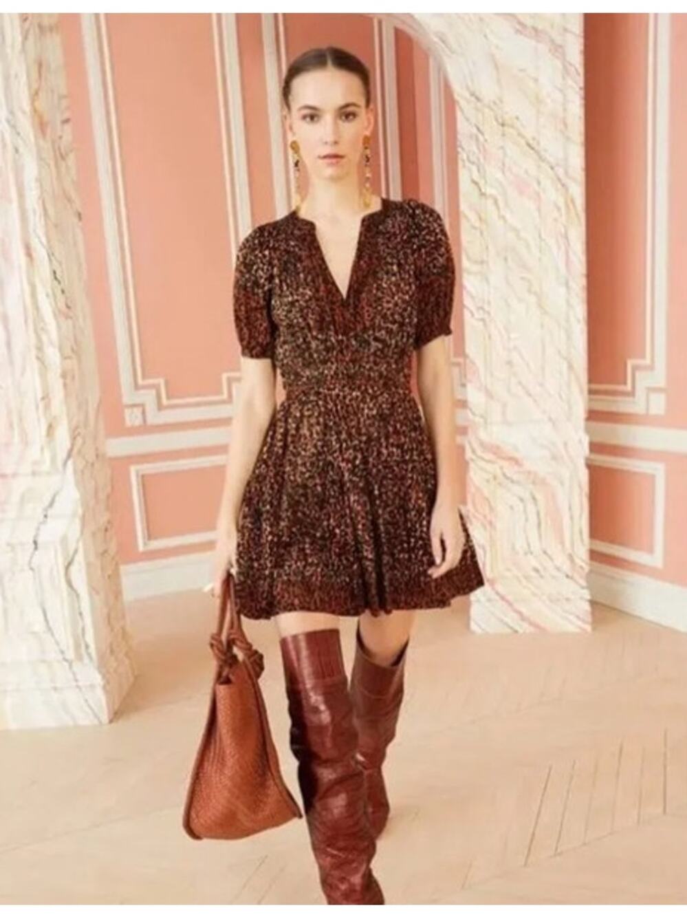 Ulla Johnson Mariana Dress Leopard Print Mini 4